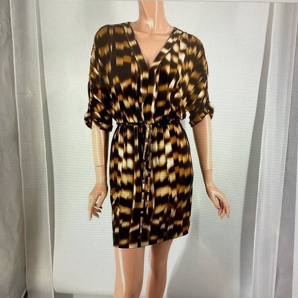 Calvin Klein Dress Womens 4 pull over Office Career Travel animal print slinky - Picture 1 of 12